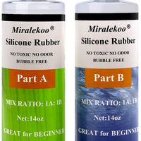 Miraclekoo Kit de silicona para hacer moldes de silicona líquida, goma transparente, silicona para moldes de resina, moldes de silicona para hacer manualmente (28 oz) - Arteztik