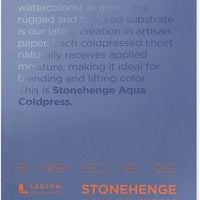 Legion Stonehenge Aqua - Bloque de acuarela (140 prensado en frío, 9.0 x 12.0 in, 15 hojas, color blanco - Arteztik
