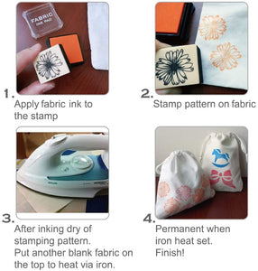 Best Stamp - Juego de sellos de tinta de tela para sellos, 5 colores no tóxicos, almohadilla de tinta para sellos, madera, tela y superficie de papel. Regalo ideal para manualidades (5 unidades) - Arteztik