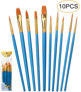 Juego de 10 pinceles de pintura acrílica, juego de pinceles de