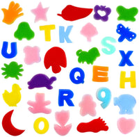Jyongmer - Juego de 50 piezas de esponjas de colores variados para pintura y manualidades, esponjas para pintura de animales, sellos de pintura, juego de pinceles de esponja, herramientas de dibujo para niños y niños - Arteztik

