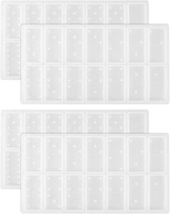 SUSSURRO 4 moldes de silicona para dominó de resina de silicona Dominó, doble seis moldes de resina epoxi para hacer proyectos de arte, 56 cavidades - Arteztik