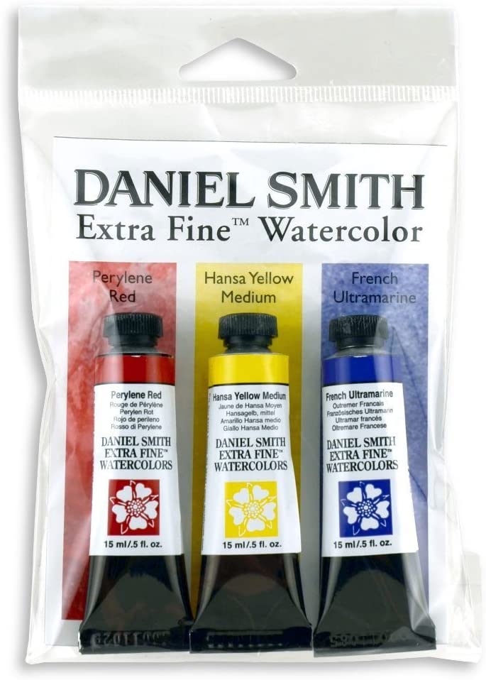 Daniel Smith - Juego de acuarelas primarias extrafinas (3 tubos, 0.5 fl oz) - Arteztik