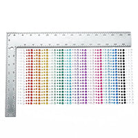 SANC 900 piezas 0.118 in 0.157 in 0.197 in Multicolor Bling Rhinestone pegatina hoja gema diamante autoadhesivo - Arteztik
