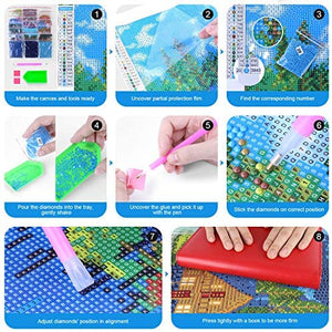 Homenote - Kit de pintura de diamantes para adultos 5D para decoración de  pared del hogar (11.4 x 15.7 in)