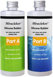 Miraclekoo Kit de silicona para hacer moldes de silicona líquida, goma transparente, silicona para moldes de resina, moldes de silicona para hacer manualmente (28 oz) - Arteztik