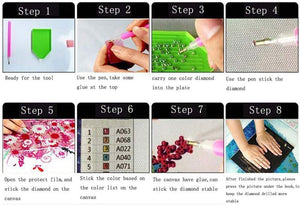 Kit de pintura con diamante de imitación de diamante 5D para manualidades y manualidades con decoración del hogar, 12.0 x 16.0 in (ajustado) - Arteztik