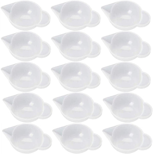 Honkoolly 15 unidades de moldes de silicona dispensador de mini taza de medición, herramientas de modulación de color para manualidades de resina epoxi - Arteztik