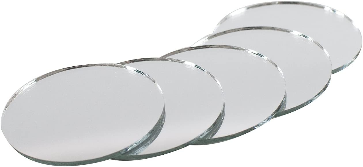 Círculos de espejos de vidrio pequeños, de 2 Mini Round para proyecto