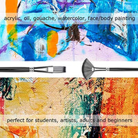 Loteaf - Juego de 17 pinceles de pintura con cuchillo de paleta y esponja para acuarela, acrílico, aceite, bolsa de transporte emergente incluida para artistas, adultos y niños - Arteztik