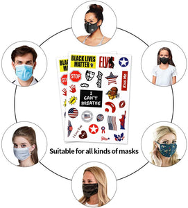135 pegatinas para máscara, resistentes al agua, duraderas, aptas para desfiles, incluyen materia de vida negra y no puedo respirar. - Arteztik