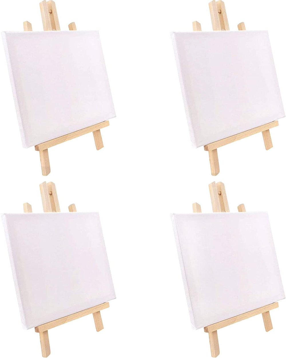 Jekkis - Caballete de 4 paquetes con juegos de lienzo, lienzo de 12.0 x 9.5 in y caballete de madera de 16.0 x 9.5 in, juego de pintura para mesa para niños y adultos - Arteztik