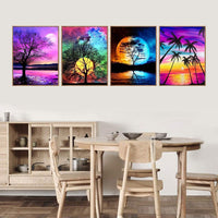 Cskunxia 4 Pack 5D DIY Diamond Painting Kit Full Drill Crystal Embroidery Painting Cross Stitch Arts Crafts for Home Wall Decor, 11.8 x 15.7Inches Without Frame - Arteztik
