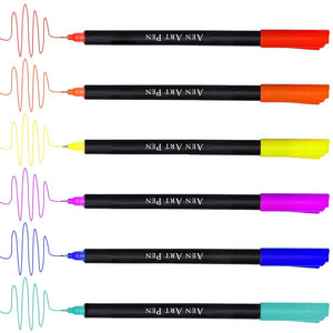 Dual Tip Calligraphy Brush Marker Pens, 24 Brush and Fine Tip Art Marker for Journal, Hand Lettering, Coloring Book, Planner - Arteztik