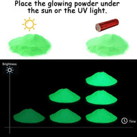 12 Color Glow in The Dark Pigment Powder, Premium Quality Luminous Powder with Lamp,0.7oz Each (Total 8.4oz) - Arteztik