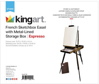 KingART - Caballete de metal con caja de dibujo francesa (Espresso) - Arteztik
