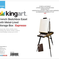 KingART - Caballete de metal con caja de dibujo francesa (Espresso) - Arteztik