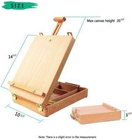 Caballete de mesa ajustable, caballete de madera de haya premium, funda de almacenamiento portátil de madera, cómoda y portátil para transportar - Arteztik
