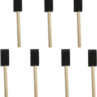Royee 7 esponjas de pintura de espuma con mango de madera, color negro, 1 pulgada, herramientas de pintura ligeras para acrílicos, manchas, desvanece, pintura, bricolaje, manualidades, accesorios para niños - Arteztik