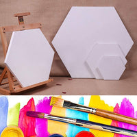 Juego de lienzo y marcos hexagonales profesionales para pintura de artistas, paneles de lona de algodón, kit de bocetos para bricolaje para medios de arte de acrílico al óleo (12.0 in) - Arteztik
