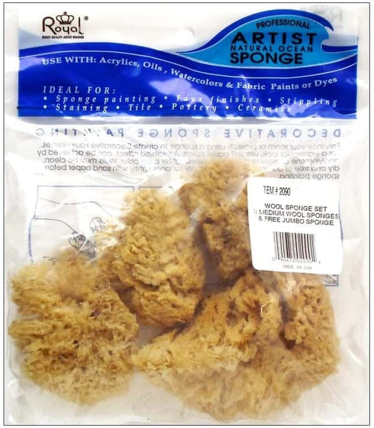 Natural del océano artista esponjas 4/Pkg-3 lana y 1 Jumbo - Arteztik