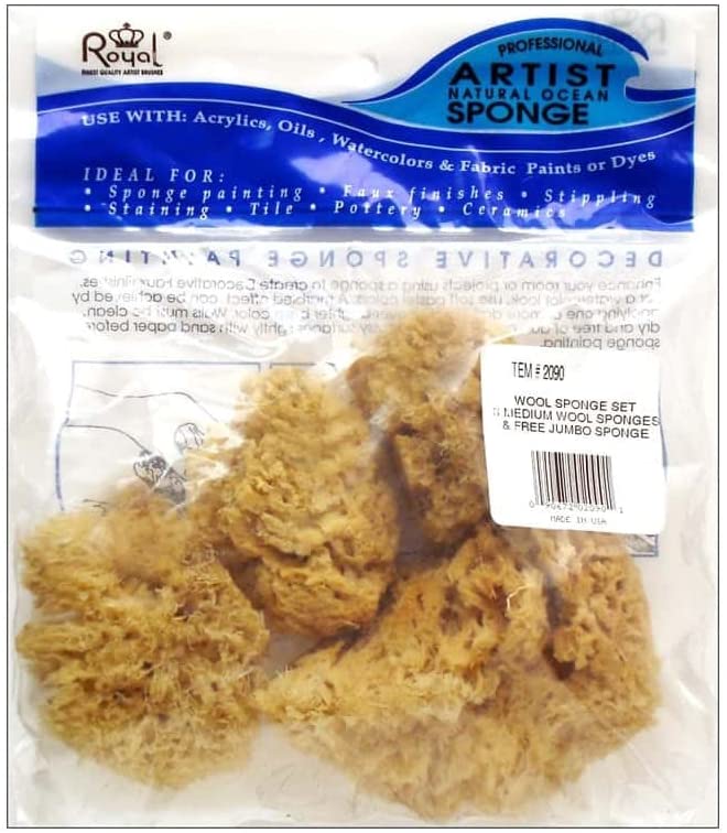 Natural del océano artista esponjas 4/Pkg-3 lana y 1 Jumbo - Arteztik