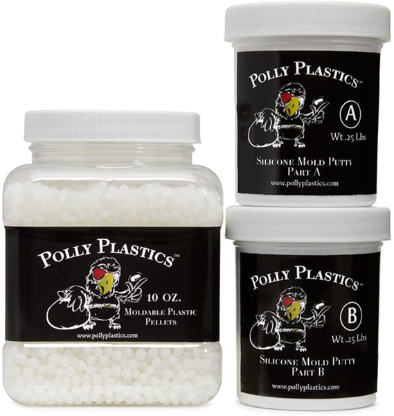Polly plásticos – Canillera plástico y silicona molde Putty Kit. 10 oz. Moldable de plástico. 1/2 Lb. Putty - Arteztik