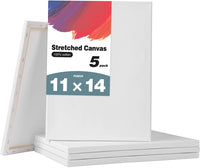 Ozazuco - Lienzo para pintura, 3.9 x 3.9 in, 5 unidades, lienzo blanco en blanco, 100 % algodón, imprimado, para suministros de arte para acrílicos, pintura al óleo, decoración de pared - Arteztik
