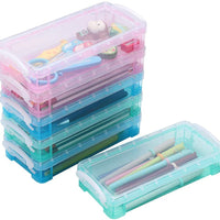 BTSKY Caja de lápices de gran capacidad, organizador de suministros de oficina, caja de almacenamiento de pinceles, lápices de pintura, caja de almacenamiento de acuarela, contenedor de bolígrafos, herramientas de dibujo (6 unidades) - Arteztik