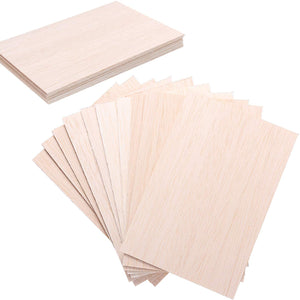 Hojas de madera de Balsa, paquete de 15 unidades de madera natural sin terminar DIY para casa aeronáutica, embarcaciones y manualidades, proyectos escolares, adornos de madera DIY Navidad (5.906 x 3.937 x 0.079 in) - Arteztik