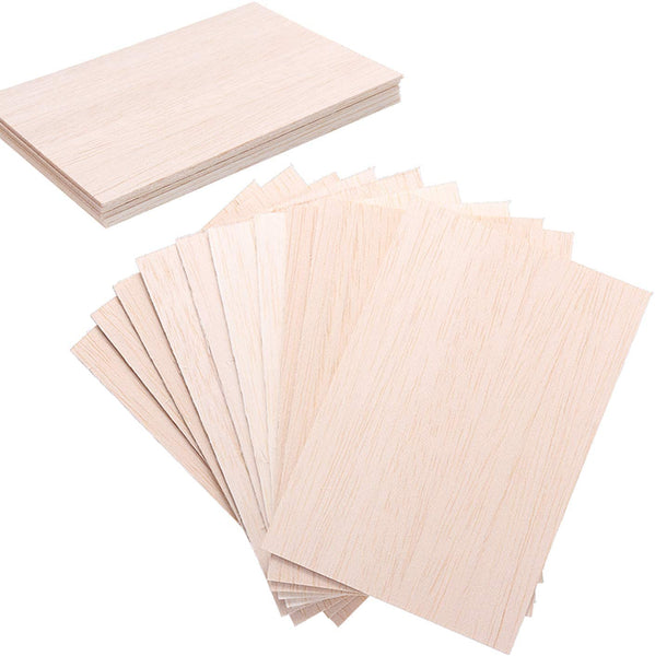 Hojas de madera de Balsa, paquete de 15 unidades de madera natural sin terminar DIY para casa aeronáutica, embarcaciones y manualidades, proyectos escolares, adornos de madera DIY Navidad (5.906 x 3.937 x 0.079 in) - Arteztik