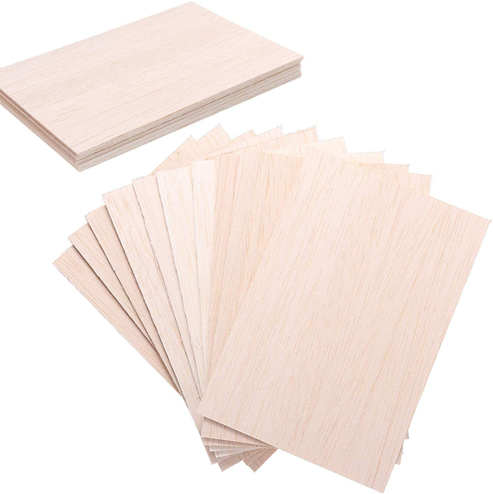 Hojas de madera de Balsa, paquete de 15 unidades de madera natural sin terminar DIY para casa aeronáutica, embarcaciones y manualidades, proyectos escolares, adornos de madera DIY Navidad (5.906 x 3.937 x 0.079 in) - Arteztik