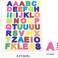 JAMEGIO 50 hojas coloridas letras pegatinas cartulina alfabeto, pegatinas autoadhesivas letras de la A a la Z - Arteztik
