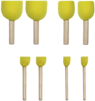 Royee - 8 esponjas de espuma amarillas con mango de madera para pintar, cabezal redondo, kit de varios tamaños para niños, herramientas de pintura, bricolaje, proyecto de arte - Arteztik
