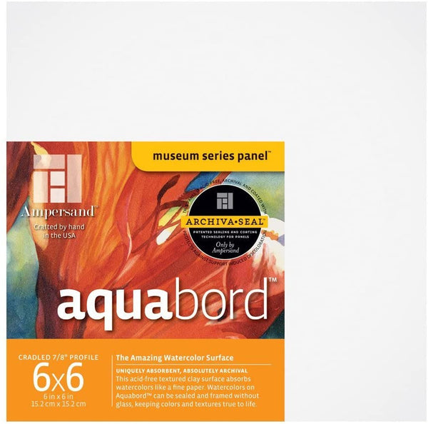 Ampersand Aquabord Panel para acuarela y guache, 7/8 pulgadas de profundidad, 6 X6 pulgadas (CBTC0606) - Arteztik
