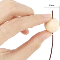 140 cuentas de madera natural de 0.787 in – cuentas de madera sueltas sin terminar, apto para decoración del hogar y de vacaciones, fabricación de joyas de bricolaje - Arteztik