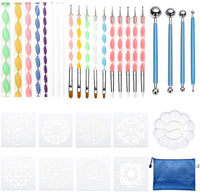 Artscope - Juego de 32 herramientas para puntear mandalas con bolsa impermeable con cremallera, color azul - Arteztik
