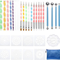 Artscope - Juego de 32 herramientas para puntear mandalas con bolsa impermeable con cremallera, color azul - Arteztik