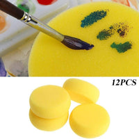 beyonday Esponja de pintura de espuma amarilla redonda para acuarela, herramienta de cerámica, esponja de pintura adecuada para artistas, 12 unidades - Arteztik