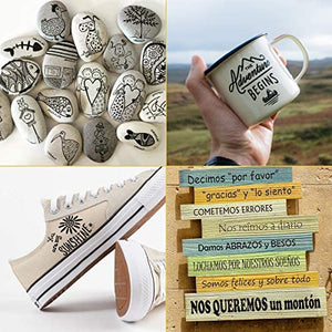 Bolígrafos de pintura acrílica negra – Paquete de 8 rotuladores de pintura negra, bolígrafos de pintura acrílica para pintura de roca, madera, metal, metal, cerámica, graffiti, papel, dibujo, calabazas de plástico, juegos de pintura acrílica a base de agu - Arteztik