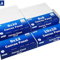 Zacklla Painting Canvas Panels Multi Pack, 8x8", 8x10", 10x10", 9x12" Set de 48, Canvas Boards for Painting - Arteztik