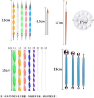 Juego de herramientas de punteado de mandala, 30 piezas, kit de herramientas de pintura que incluye plantillas de pintura, plantillas de herramientas de pintura, mini caballete y bandeja de pintura para pintar rocas, colorear dibujo y dibujo - Arteztik
