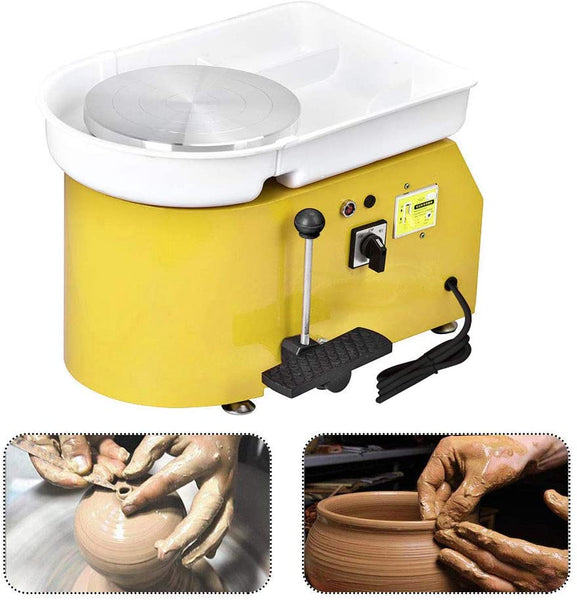 SKYTOU - Rueda de cerámica para cerámica (9.8 in, 350 W, rueda de cerámica con pedal de pie, herramienta de arcilla de cerámica, para trabajar y manualidades (rosa) - Arteztik