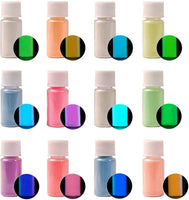 DEWEL 12 Color Pack Glow in The Dark Pigment Powder - 20g Each, 240 g Total - Arteztik
