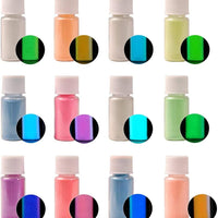 DEWEL 12 Color Pack Glow in The Dark Pigment Powder - 20g Each, 240 g Total - Arteztik