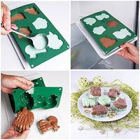 Molde de silicona para animales de bosque – MoldFun ardilla rana zorro tortuga búho erizo bandeja para cubitos de hielo, gelatina, galletas, magdalenas, pasteles, chocolate, jabón, barra de loción, cera, arcilla, cereza, yeso, hormigón - Arteztik
