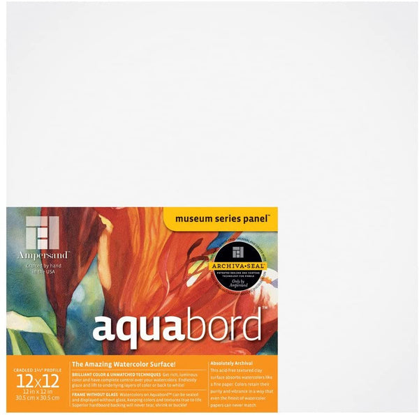 Ampersand Aquabord Panel para acuarela y gouache, perfil de 1.5 in, 12.0 x 12.0 in (CBTG1212) - Arteztik