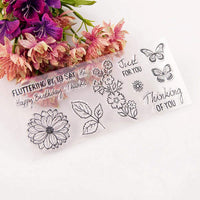 Tikkii - Sellos de silicona para hacer tarjetas y álbumes de recortes, diseño de mariposas y flores (2 unidades) - Arteztik