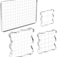 WeiMeet - 4 bloques de sellos acrílicos transparentes con líneas de cuadrícula para álbumes de recortes, manualidades - Arteztik