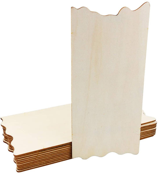 Newbested - Paquete de 24 placas de madera sin terminar, rectangulares con bordes jagged para manualidades, bricolaje, rústico, decorativo, placa de puerta (8.86 x 3.94 x 0.1 pulgadas) - Arteztik